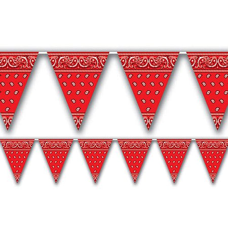 Red Bandana Plastic Bunting All Weather 366m