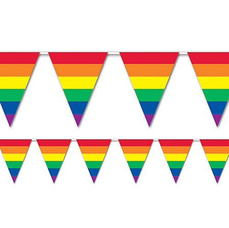 Rainbow Flag All Weather Bunting 37m 12 Flags