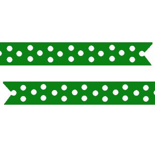 Polka Dot Pre Printed Ribbon Green 25mm Per Metre