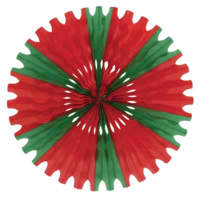 Red Green Tissue Fan 635cm