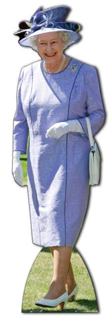 Queen Elizabeth In Lilac Dress Lifesize Cardboard Cutout 17m