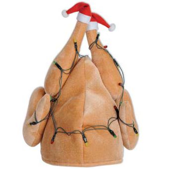 Plush Light Up Christmas Turkey Hat One Size Fits All