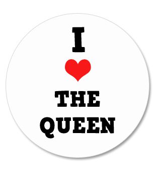 I Love The Queen Badge 58mm Pinned Back Each