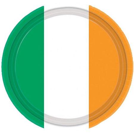 Irish Flag Paper Plates 228cm Pack Of 8