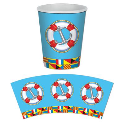 Nautical Beverage Cups 266ml Pack Of 8