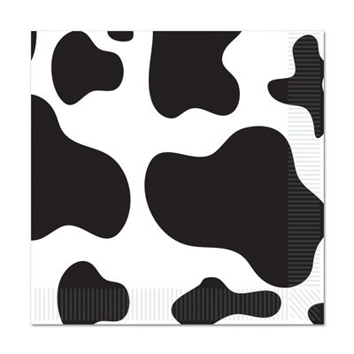 Cow Print Luncheon Napkins 2 Ply Pack Of 16