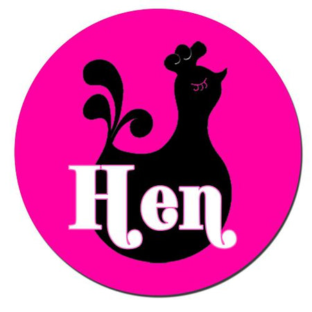 Hen Badge 58mm Pinned Back Each