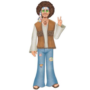 Male Hippie Jointed Cutout Wall Decoration 88cm