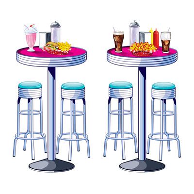 Soda Shop Tables Stools Props 16m Pack Of 2