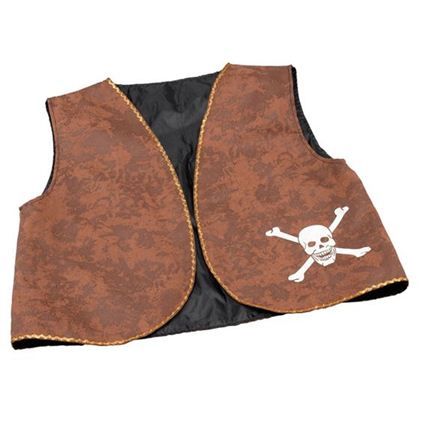 Brown Distressed Effect Pirate Waistcoat