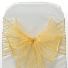 Click to view product details and reviews for Gold Organza Chair Sashes Pack Of 6 3m.