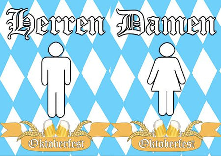 Oktoberfest Toilet Signs German Ladies Gents