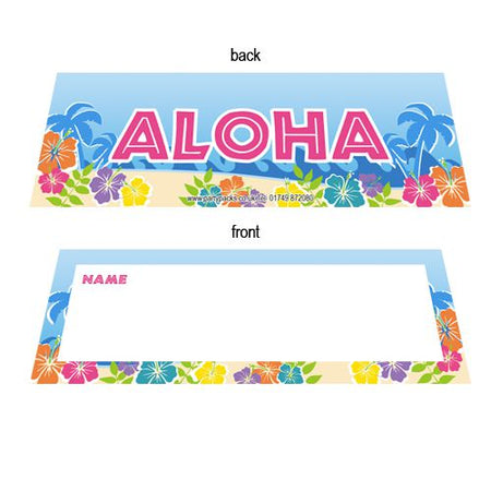 Island Party Themed Placecards Pack Of 8