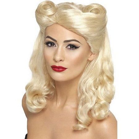 Click to view product details and reviews for 1940s Blonde Pin Up Wig.