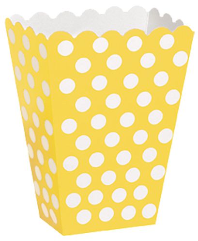 Click to view product details and reviews for Yellow Dots Treat Boxes Pack Of 8.