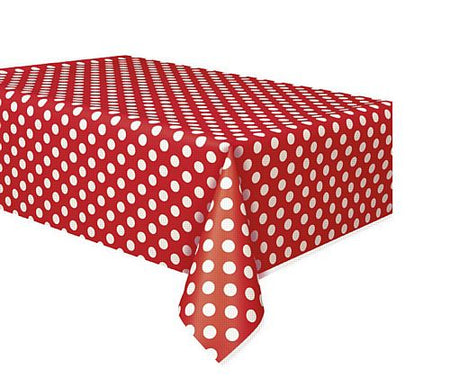Red Dots Tablecloth 137cm X 274cm