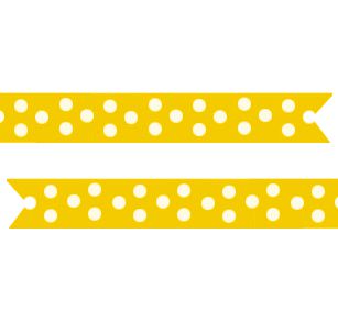 Click to view product details and reviews for Polka Dot Printed Ribbon Yellow 25mm Per Metre.