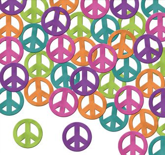 Click to view product details and reviews for Multicolour Peace Signs Confetti 1oz.