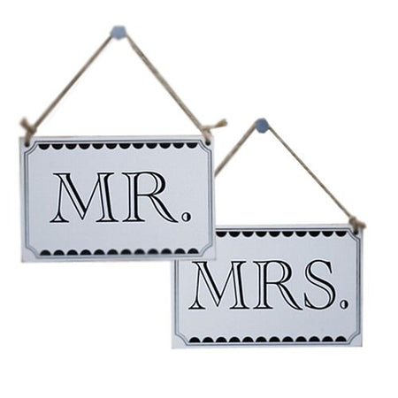 Click to view product details and reviews for Vintage Affair Mr Mrs Signs 14cm.