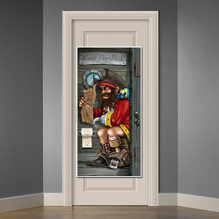 Pirate Captain Bathroom Door Cover 152m