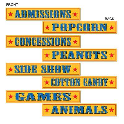 Circus Sign Cutouts 61cm Pack Of 4