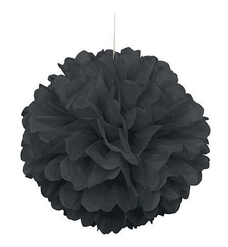 Black Pom Pom Tissue Value Decoration 40cm