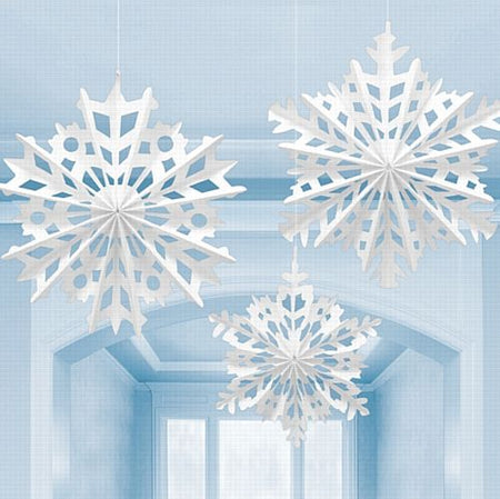 Click to view product details and reviews for Snowflake Paper Hanging Fan Decoration Pack Of 3.