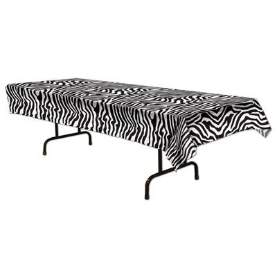 Plastic Zebra Print Tablecloth 274m