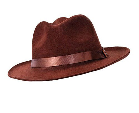 Click to view product details and reviews for Brown Velvet Fedora Hat.