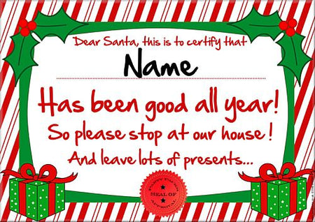 Click to view product details and reviews for Santa Been Good Personalised Certificate A3.