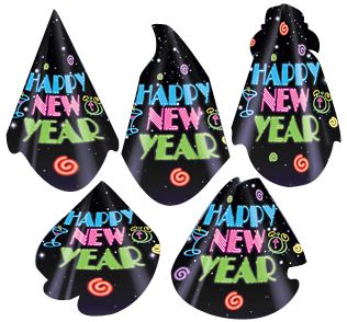 Click to view product details and reviews for Neon Party New Year Card Hat Assorted Each.