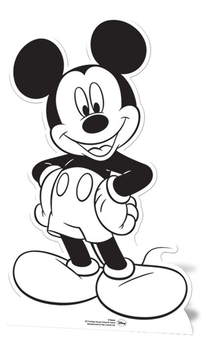 Mickey Mouse Colour In Cardboard Cutout 89cm