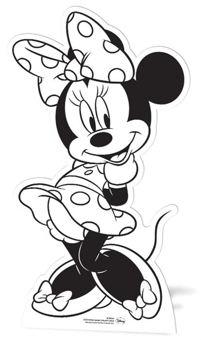 Minnie Mouse Colour In Cardboard Cutout 92cm