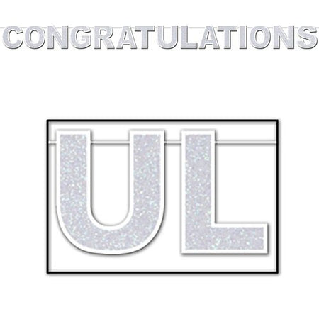 Click to view product details and reviews for Glittered Congratulations Letter Banner 20cm X 335cm.