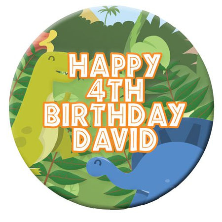 Click to view product details and reviews for Personalised Badge 58mm Dinosaur.