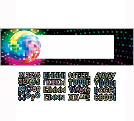 70s Disco Fever Giant Sign Banner With Stickers 165m X 508m