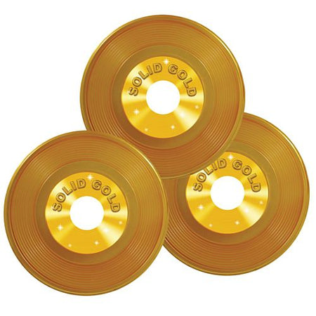 Gold Plastic Records 229cm Pack Of 3