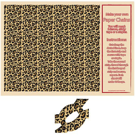 Cheetah Themed Paper Chain Kit A3 Card
