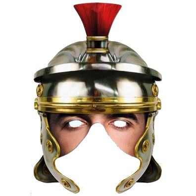 Roman Helmet Face Card Mask