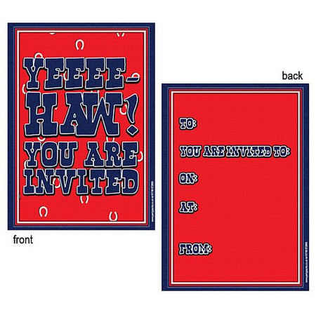 Click to view product details and reviews for Yee Haw Party Invites Pack Of 8.