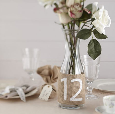 Vintage Affair Hessian Table Numbers 23cm Pack Of 12