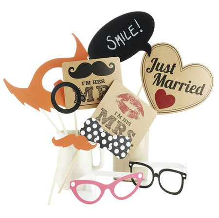 Vintage Affair Photo Booth Props Kit Pack Of 10