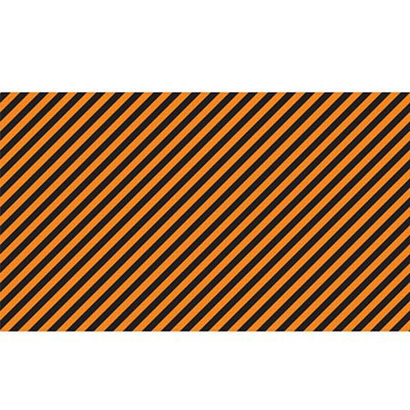 Stripe Orange And Black Paper Table Runner 120cm X 30cm