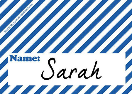 Stripe Blue Placecards Pack Of 8