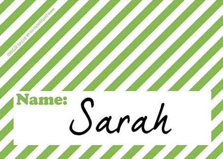 Stripe Green Placecards Pack Of 8