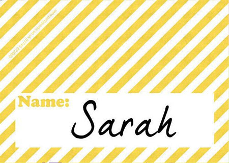 Stripe Yellow Placecards Pack Of 8