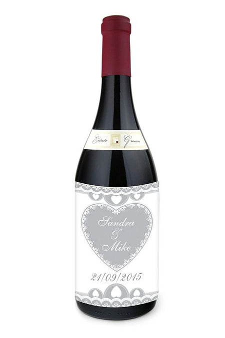 Click to view product details and reviews for Personalised Wine Bottle Labels Hearts Theme Sheet Of 4.