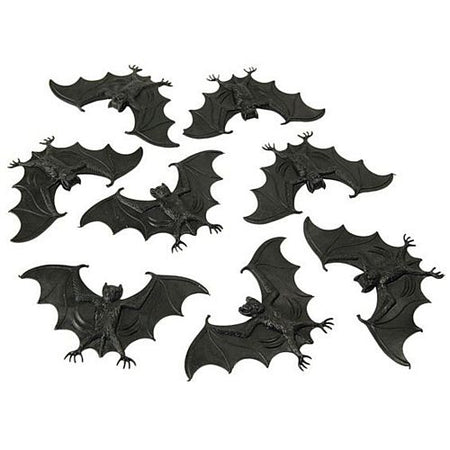 Joke Scary Bats Halloween Prop Decorations 12cm Pack Of 8