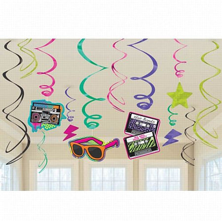 Radical Swirl Decorations 60cm Pack Of 12