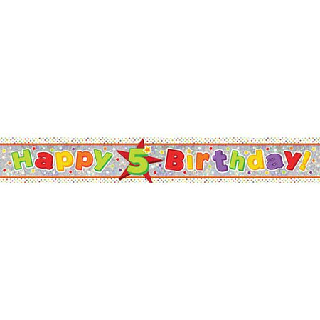 Click to view product details and reviews for Happy 5th Birthday Holographic Foil Banner 274m.